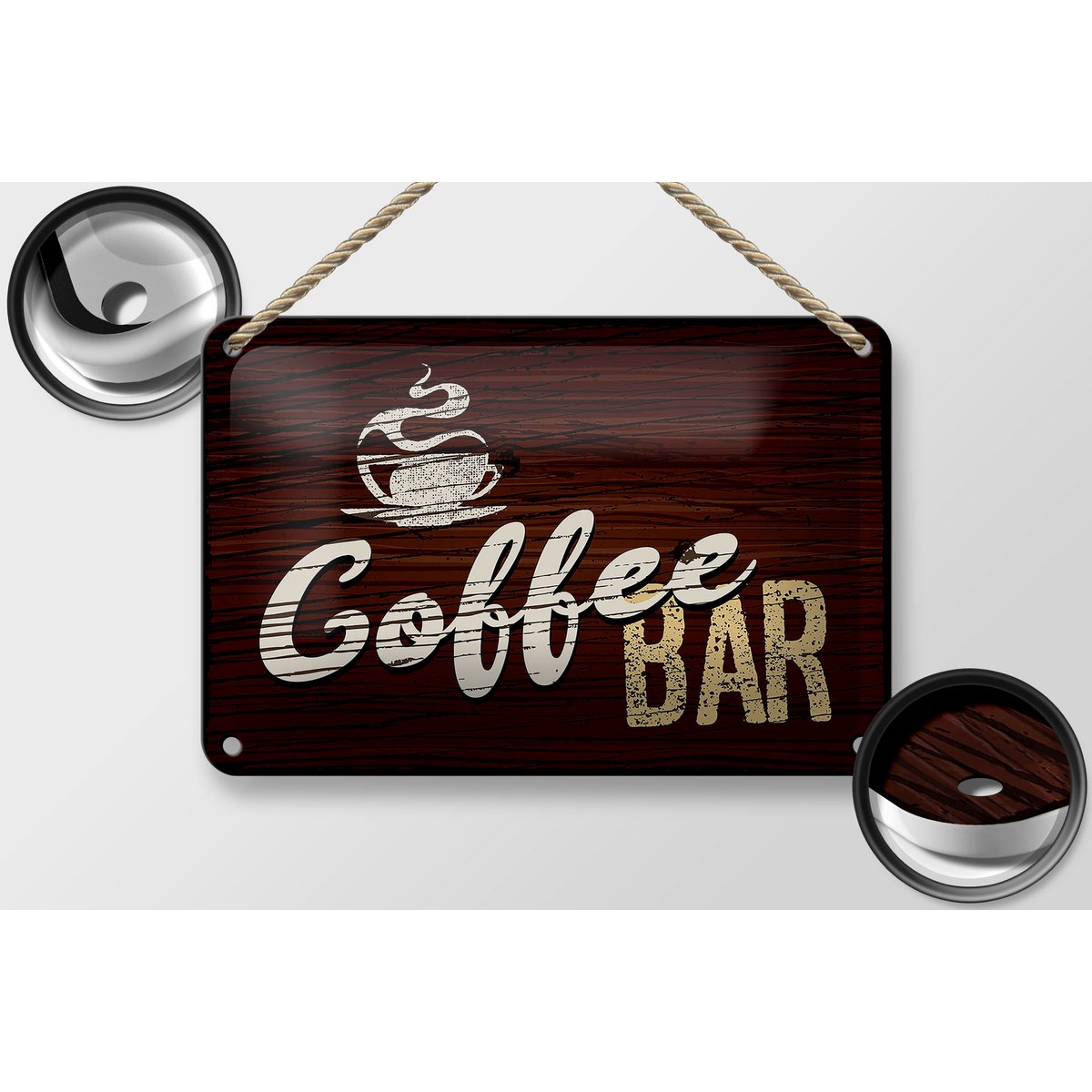 Targa in latta con scritta 18x12 cm Decorazione Bar Caffetteria