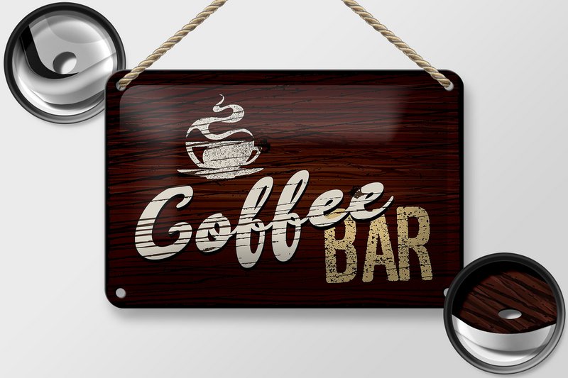 Targa in latta con scritta 18x12 cm Decorazione Bar Caffetteria