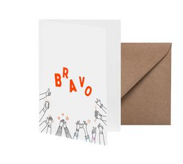 Klappkarte Bravo mit Neondruck