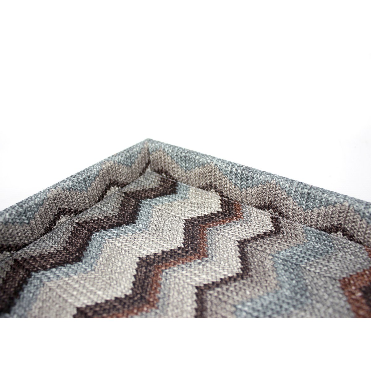 Comprimé plateau cosmétique gris en cuir artificiel rectangulaire zigzag gris