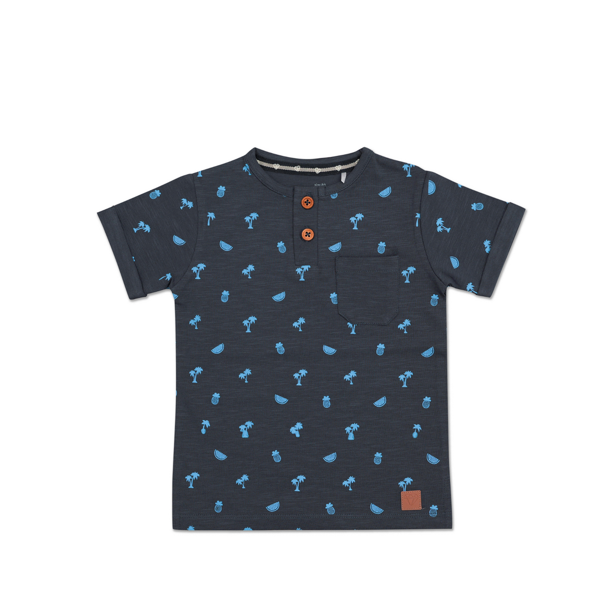 Camiseta Bebé "Noches Azules" (Estampado Tiburón/Pez)
