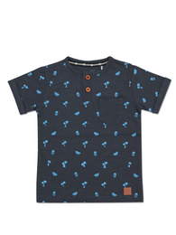 Camiseta Bebé "Noches Azules" (Estampado Tiburón/Pez)