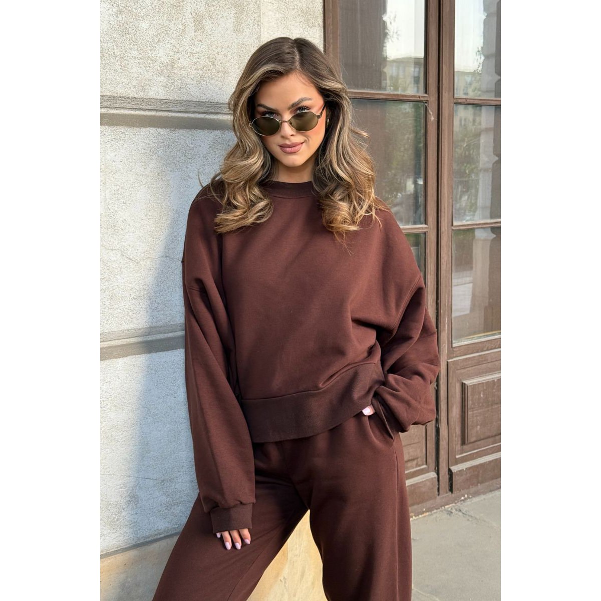 ROSA Sweatshirt – Baumwolle – Schokoladenbraun