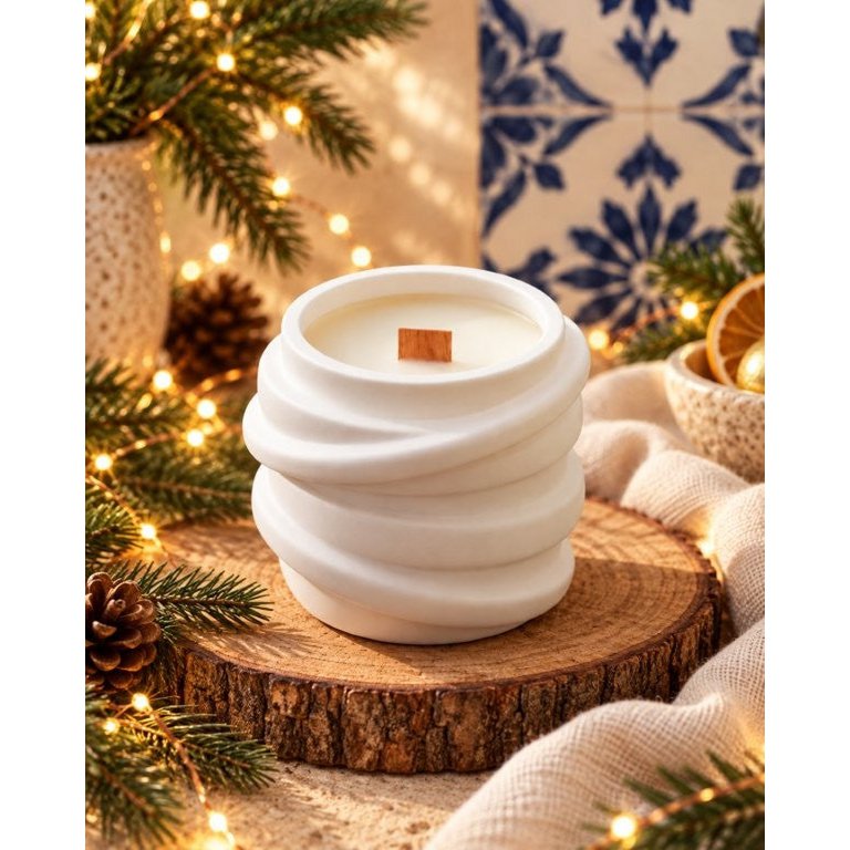 LAVURI TWISTER Candle Vanilla CUP – handgemachte Sojawachskerze