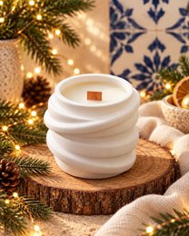 LAVURI TWISTER Candle Vanilla CUP – handgemachte Sojawachskerze