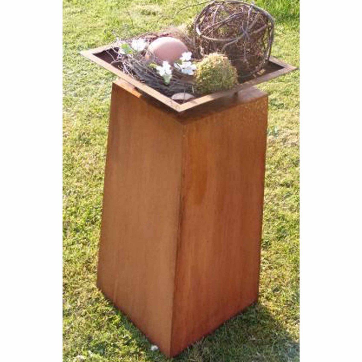 XL plant column | Garden decoration vintage column | Rust decorative column