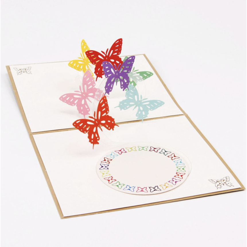7 Flying Butterflies 3D Pop Up Tarjeta de felicitación Felicitación Cumpleaños
