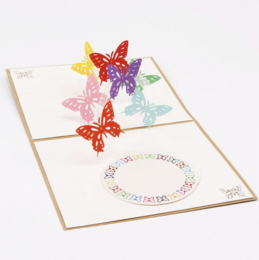 7 papillons volants 3D Pop Up Carte de voeux Félicitations Anniversaire