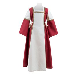 LADY DRESS CREAM-BURGUNDY