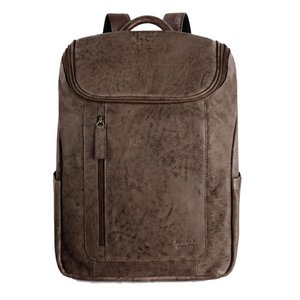 Mochila de piel grabada estilo vintage con cierre de cremallera