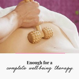 Rouleau de massage en bois outil masseur T-Roller visage cou bras dos corps
