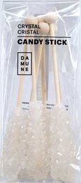 Crystal clear candy sticks, 6 pack. Transparent, cylindrical candy sticks made of pure sugar crystal.