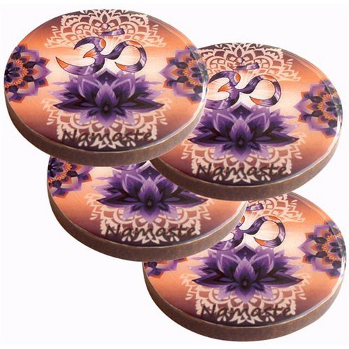 SET DI 4 SOTTOBASSI IN LEGNO OM LOTUS