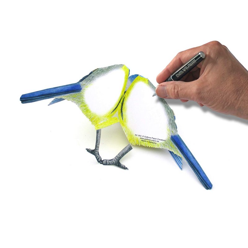 Carta animale 3D tit blu