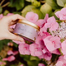 Quote candle in gold tin – Choose to shine