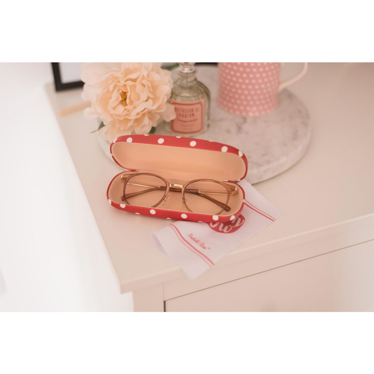 Glasses case Polka dot red 16x3,5 cm Isabelle Rose