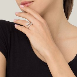 Anello stella regolabile in zama placcata argento 925