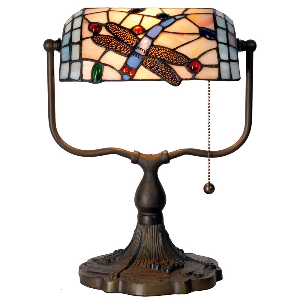 Tiffany table lamp 27x20x36 cm blue brown metal butterfly tiffany desk lamp