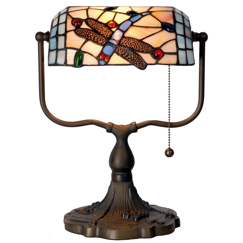 Tiffany table lamp 27x20x36 cm blue brown metal butterfly tiffany desk lamp