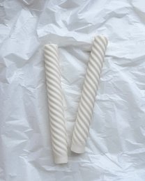 Candela conica a spirale duo (bianco sporco) | candela per la cena
