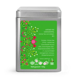 ETS - Grüner Tee Granatapfel, BIO Fairtrade, Loser Tee, 100g Dose