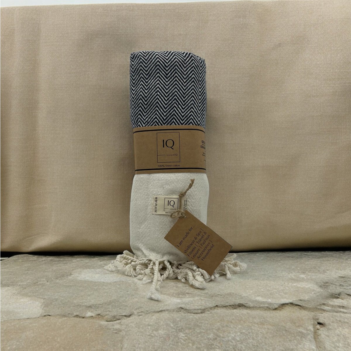 serviette de hammam | Serviette de sauna | Serviette de plage | Vénézuela | Noir | 170x95cm