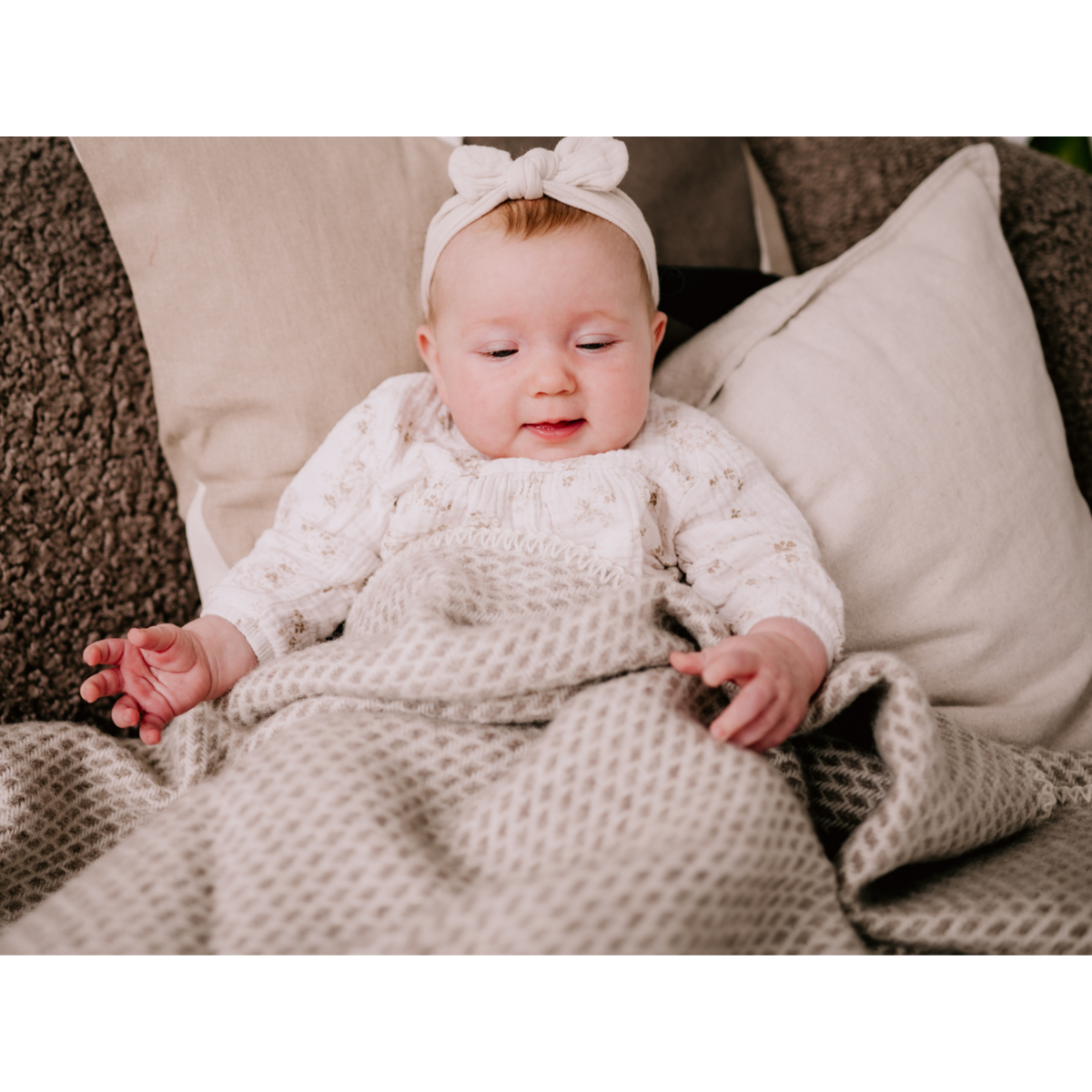 Wool crib blanket - Taupe