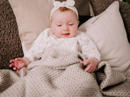 Wool crib blanket - Taupe
