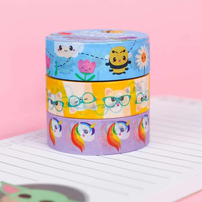 Washi tape Kat med briller