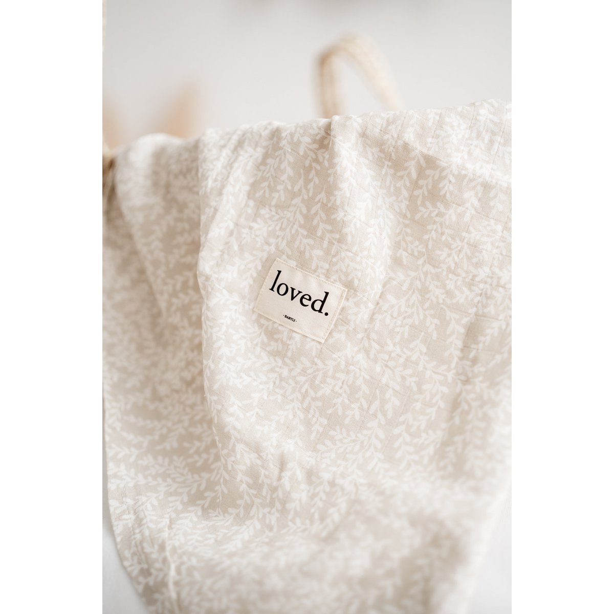 Muslin cloth, nursing cloth 120x120cm fine branches cream