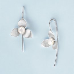 Boucles d'oreilles Orchidée avec Perle en Argent Sterling 925 – OHR925-147