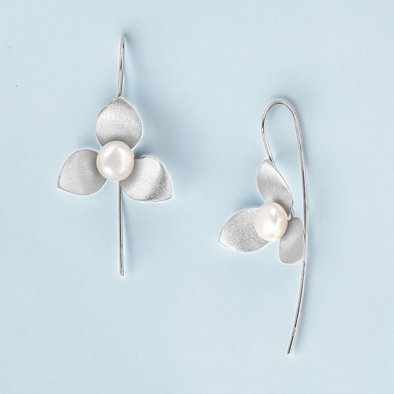 Boucles d'oreilles Orchidée avec Perle en Argent Sterling 925 – OHR925-147