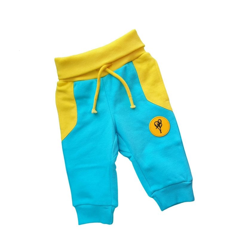 Bio Baby Softbundhose für Jungen Jogginghose, Gelb-Blau