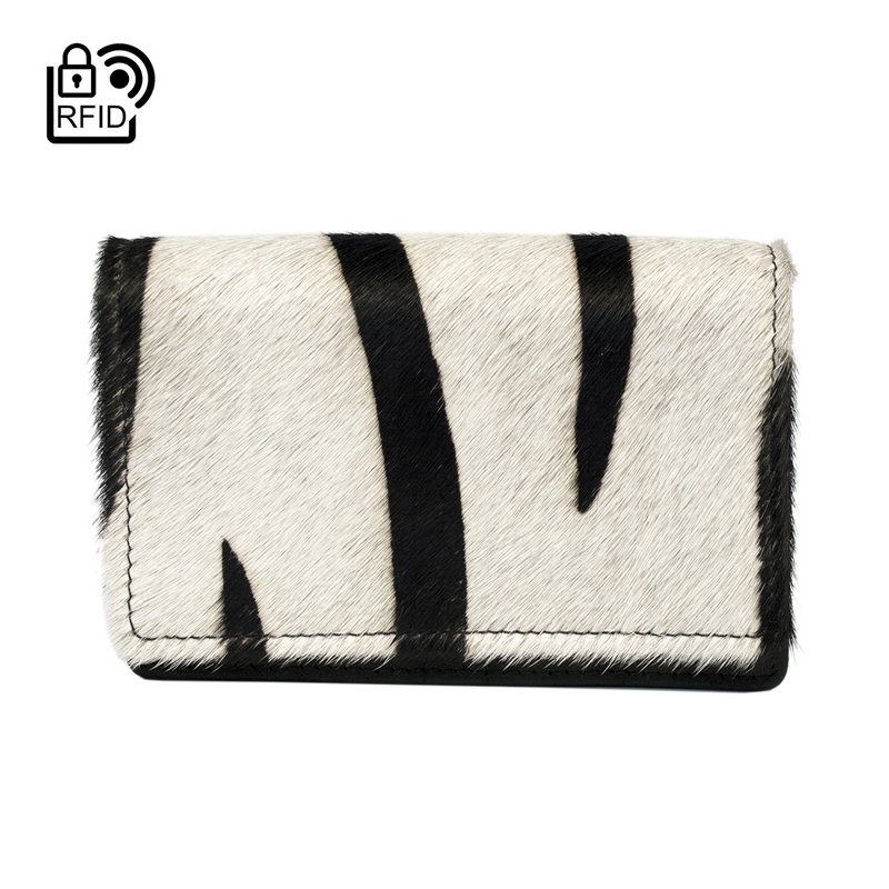 Ladies Wallet Black Leather RFID In 10 Prints