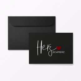 Mourning card "Heartache" folding card A6 landscape including envelope + finishing