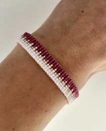 Bracelet miyuki beads white/pink