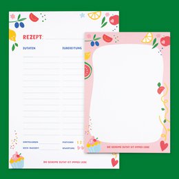 Block - recipes - "The secret ingredient is always love" from recycled paper