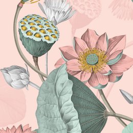 Self-adhesive border "Water Lilies" apricot