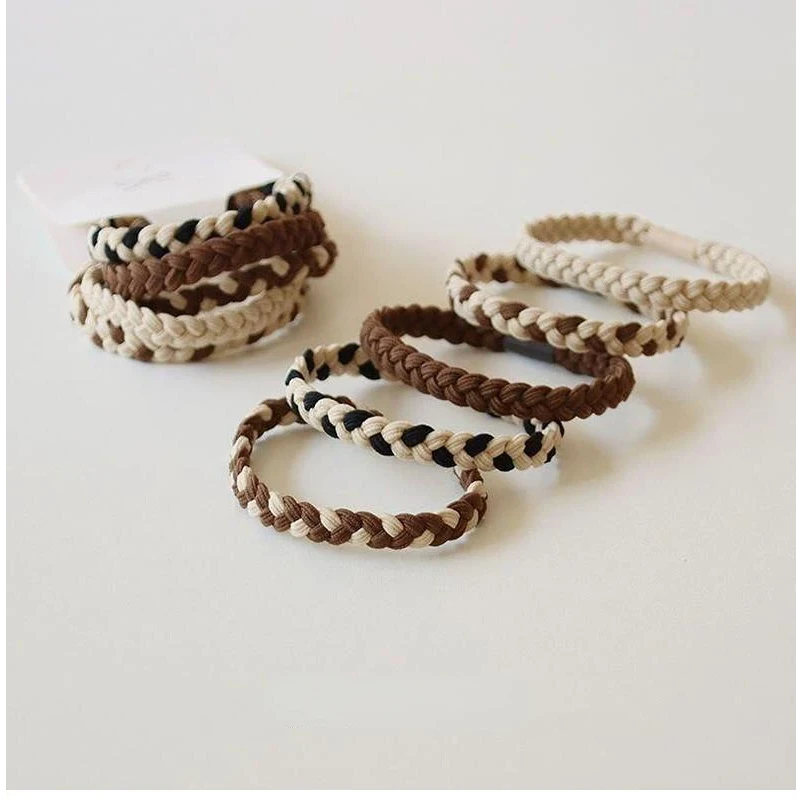 Elastische Haarelastiek | Hair accessoires | Verpakt per 5 | Taupe