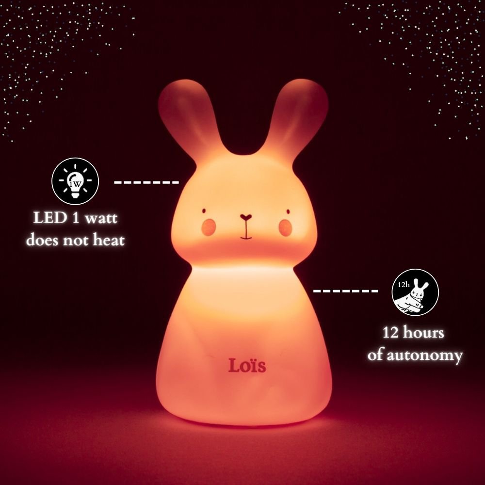 Nachtlicht - Rabbit Loïs - batteriebetrieben - rosa