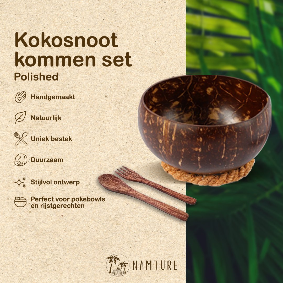 Coconut Bowl Set XL • Zero Waste • Gepolijst