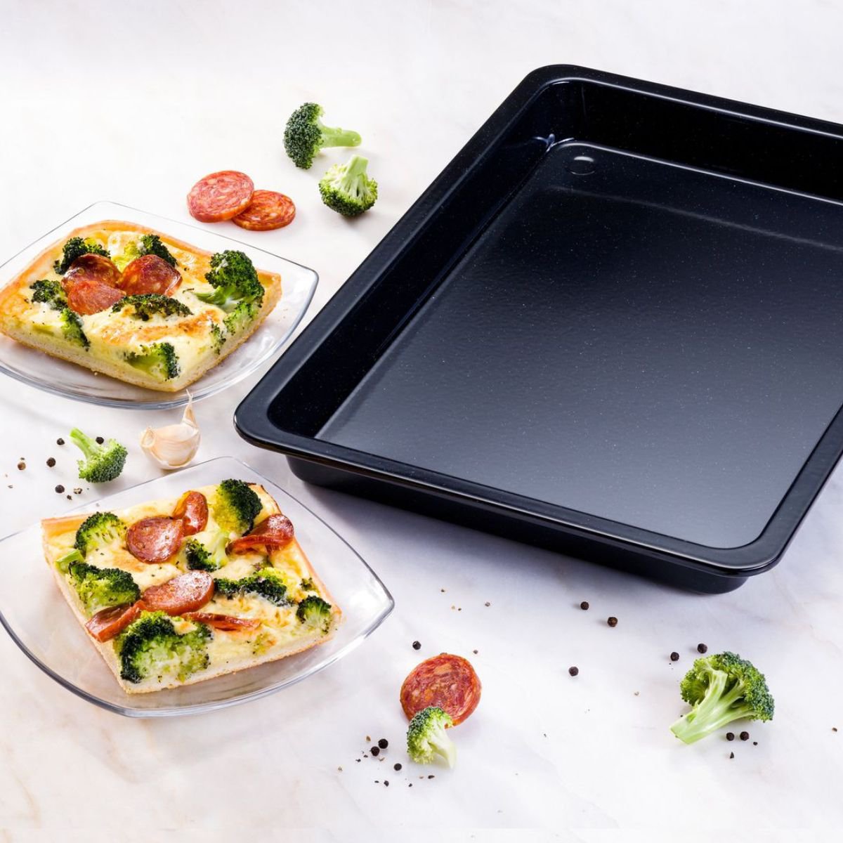 Juego de 2 fuentes para hornear pizza en el horno 42 x 29 cm Dr. Oetker Back-Idee Kreativ