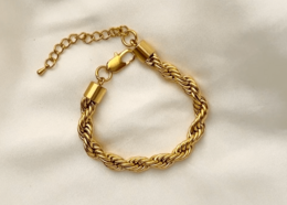 Esmeralda - 8mm Twist Bracelet Gold
