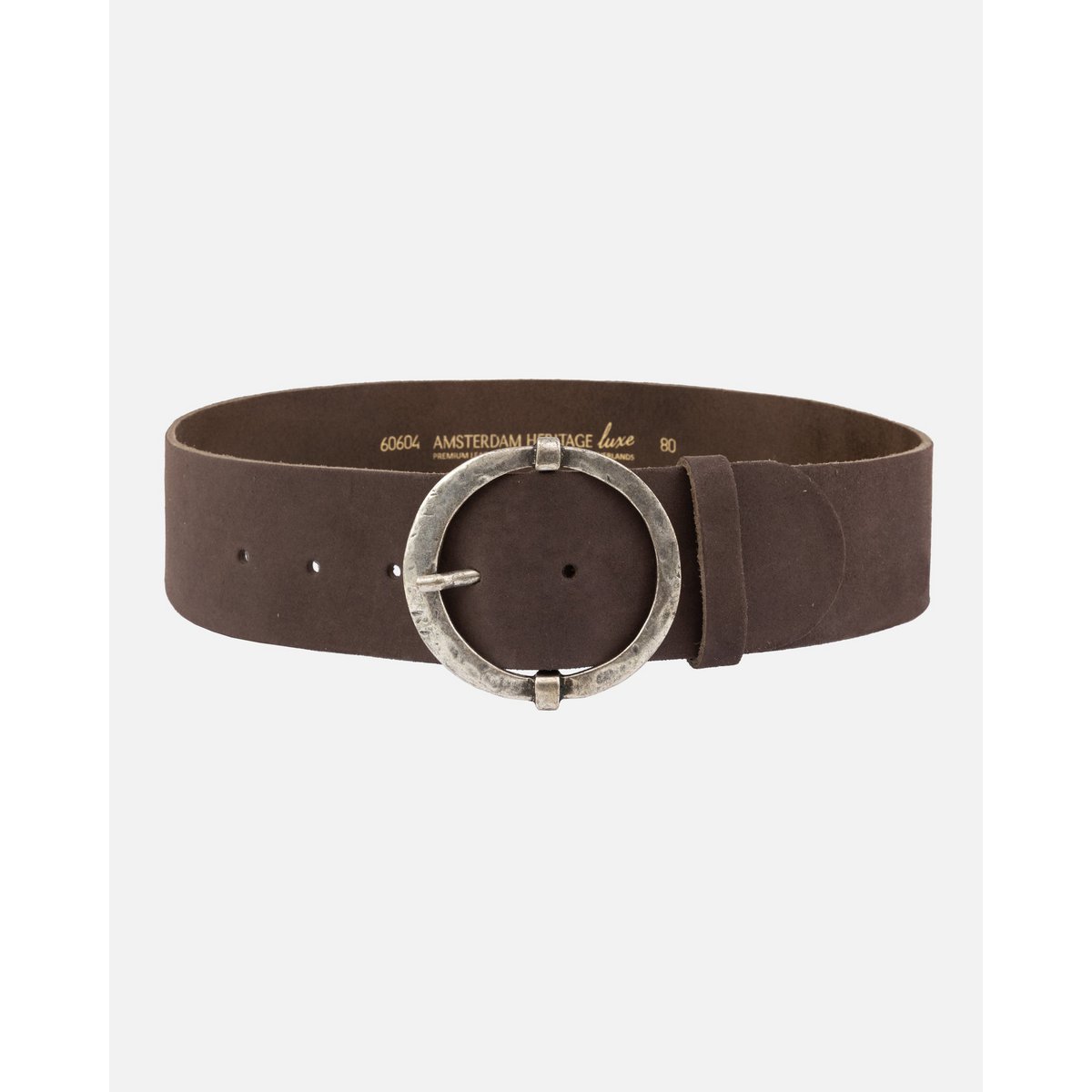 OP BESTELLING GEMAAKT Lean | Luxe leren riem met ronde vintage gesp