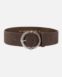 OP BESTELLING GEMAAKT Lean | Luxe leren riem met ronde vintage gesp