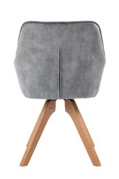 Fauteuil vintage fluweel velours, grijs