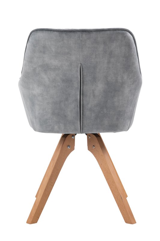 Fauteuil vintage fluweel velours, grijs