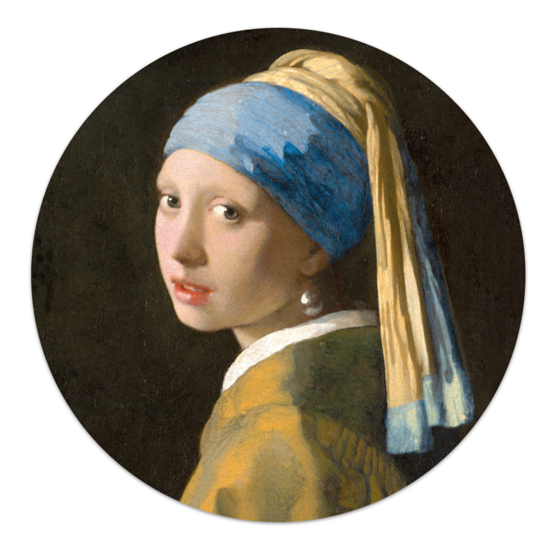 Wall circle Girl with a Pearl Earring Johannes Vermeer - round painting - wall circle