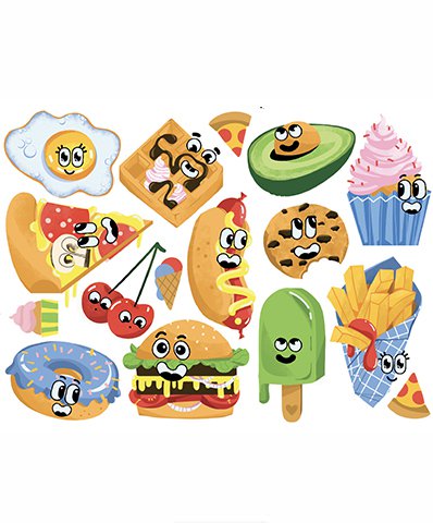 Temporary tattoo: Mini Foodies