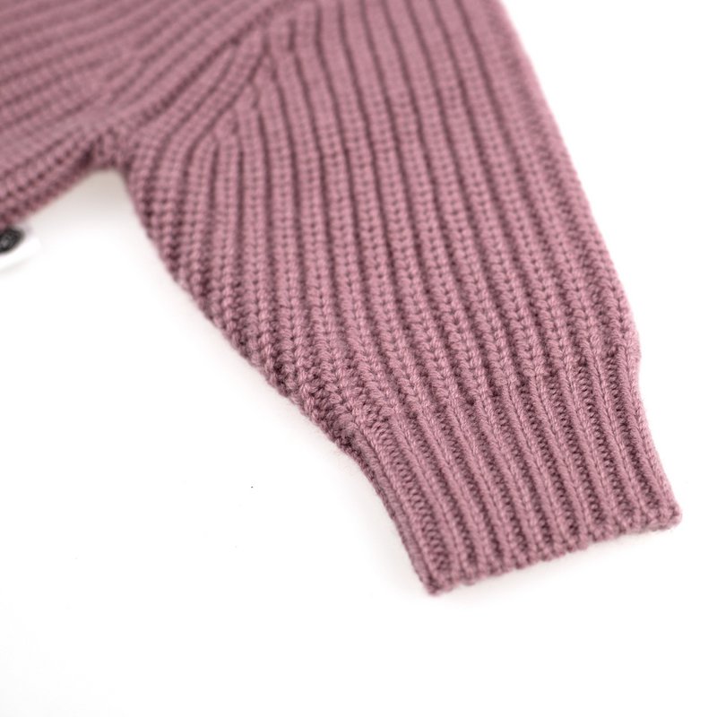 Cardigan per bambini in lana lavorata a maglia - Lana Merino - Haze